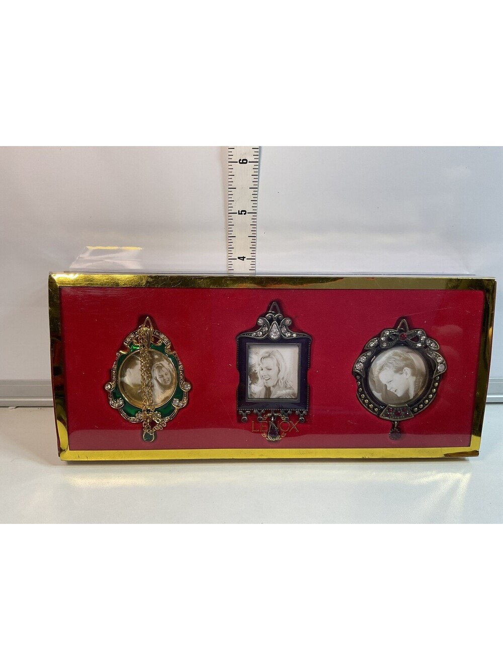 Lenox Vintage Jeweled Frame 3 Mini Ornaments